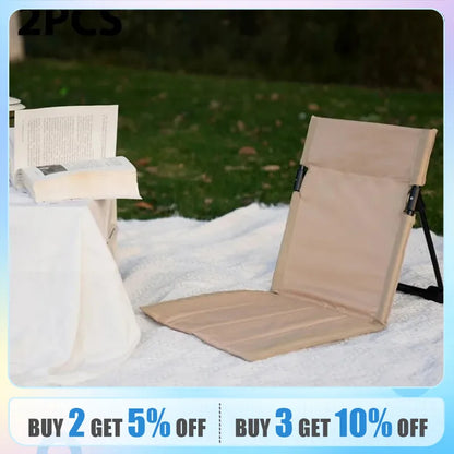 Foldable Camping Chair with Backrest Cushion - Portable for Picnics and Beach