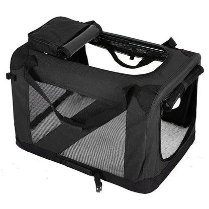 Folding Pet Cage for Medium and Large Dogs - Travel Kennel and Carrying Bag