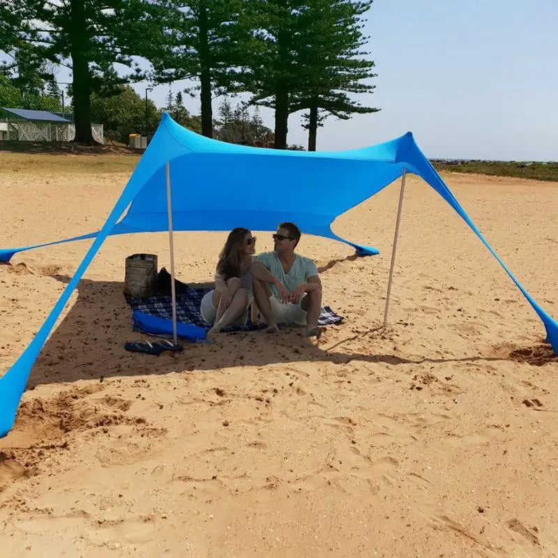 Family Beach Awning - Ultralight Sun Shade Tent with Sandbag, UPF50+