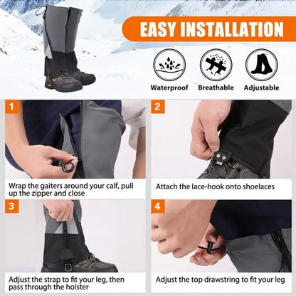 Outdoor Travel Leg Warmers - Waterproof Hiking Gaiters for Snow, Climbing, and Camping