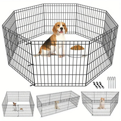 24-Inch Dog Playpen - 8-Panel Portable Pet Exercise Fence