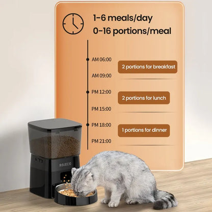 ROJECO Automatic Pet Feeder - Smart Control for Cats and Dogs