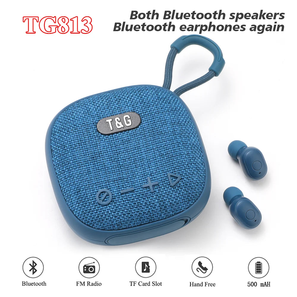 Portable Bluetooth Speaker - Wireless Subwoofer Mini Earphone Set