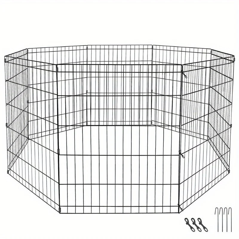 24-Inch Dog Playpen - 8-Panel Portable Pet Exercise Fence