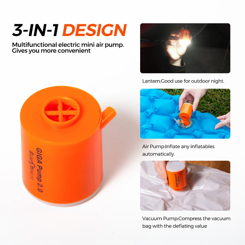 Portable USB Rechargeable Air Pump - Mini Pump for Camping and Outdoors