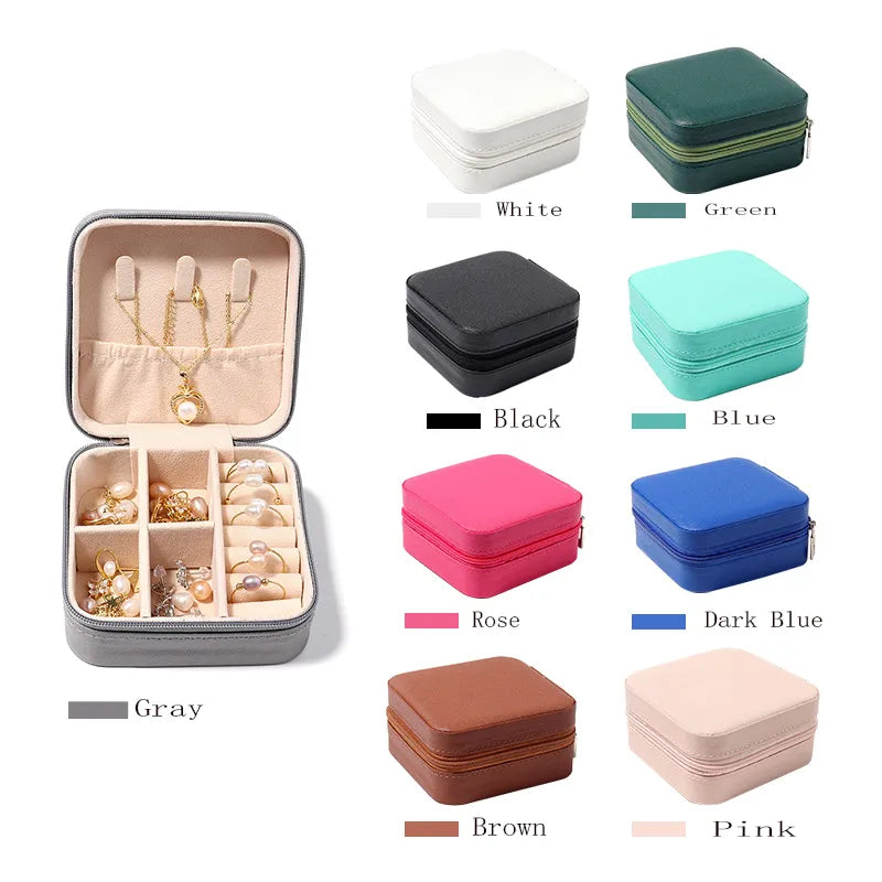 Portable Travel Leather Mini Jewelry Box