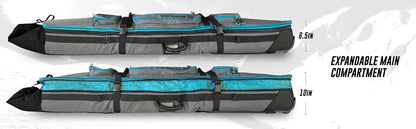 Expandable Snowboard and Ski Bag with Wheels, Fits 2 Boards or 2 Sets of Skis