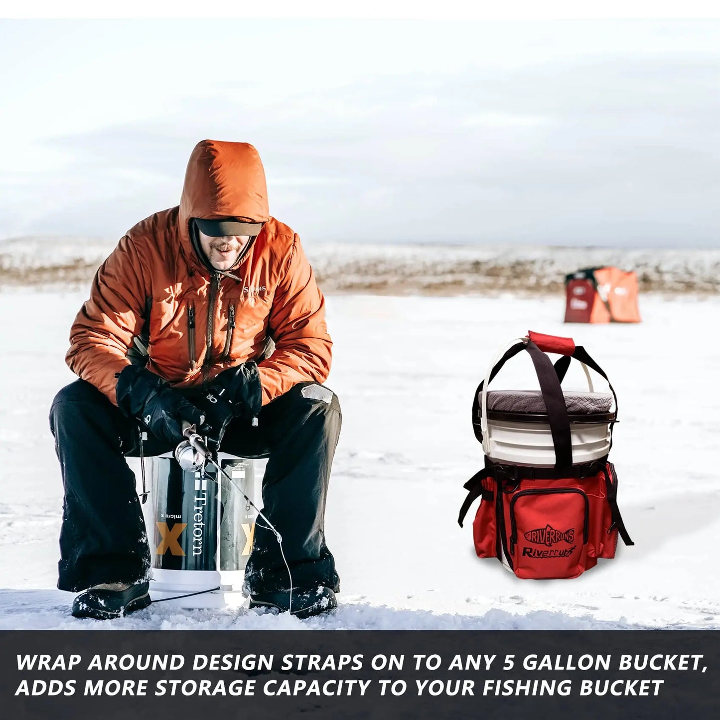 NEW Fishing Ice Fishing Bucket Tool Organizer Multiple pockets Adjustable Bucket Caddy Tackle Bag for 5-Gallon Bucket