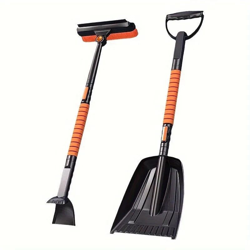 5-in-1 Snow Removal Tool Set - Retractable Shovel, Rotating Brush, and Scraper