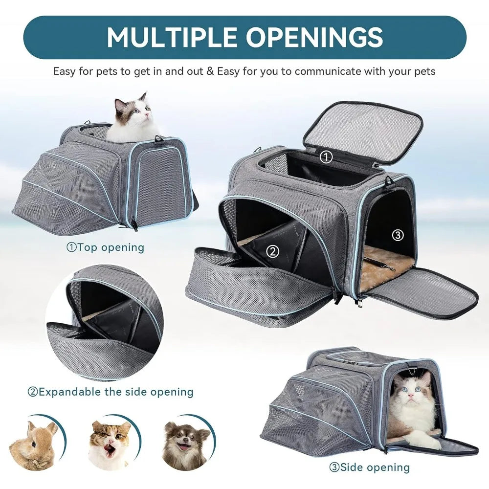 Petsfit Expandable Cat Carrier - Airline Approved Soft-Sided Pet Travel Carrier