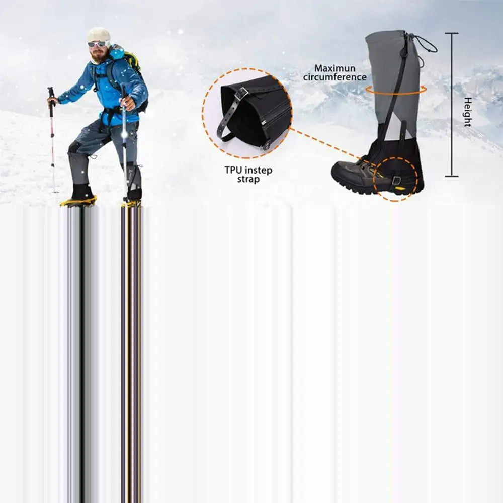 Outdoor Travel Leg Warmers - Waterproof Hiking Gaiters for Snow, Climbing, and Camping