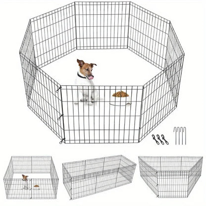 24-Inch Dog Playpen - 8-Panel Portable Pet Exercise Fence