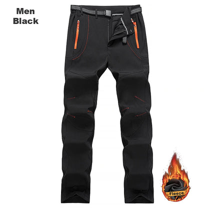 Men's Winter Pants - Thick Fleece, Waterproof & Windproof for Skiing, Trekking, and Camping