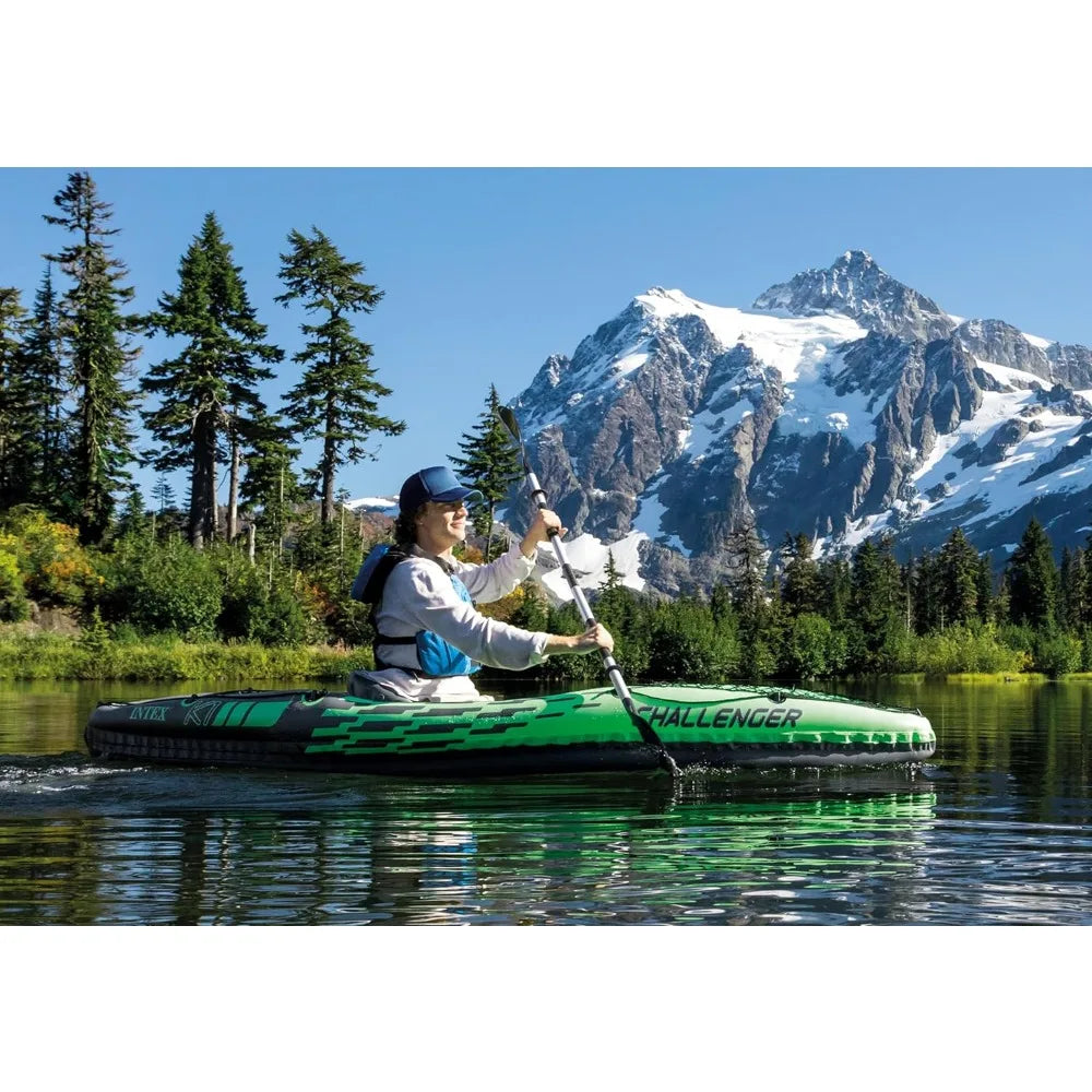 Challenger 1-Person Inflatable Kayak - Includes Paddle & High-Output Pump