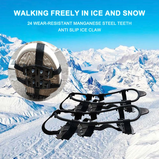 Professional 24-Tooth Climbing Crampons - Anti-Skid Ice and Snow Gear