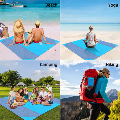 Extra Large Waterproof Beach Mat - Portable and Lightweight for Camping and Picnics