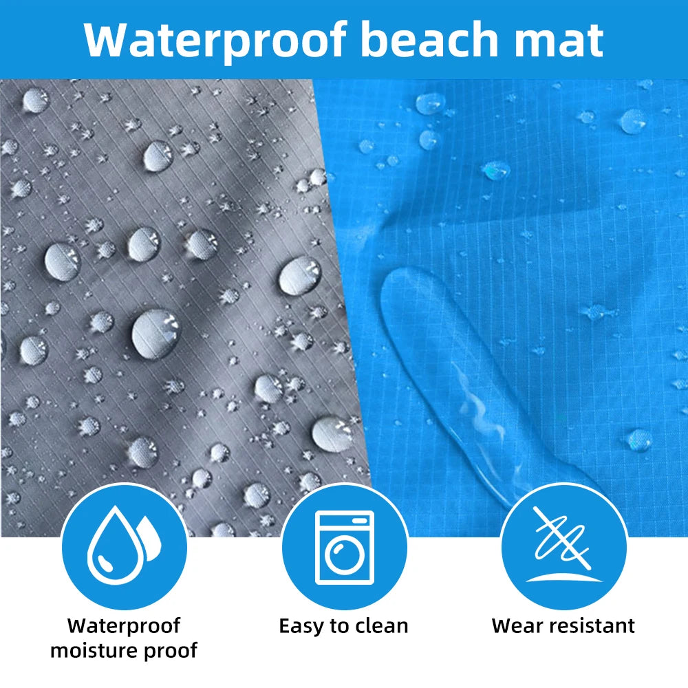 Extra Large Waterproof Beach Mat - Portable and Lightweight for Camping and Picnics