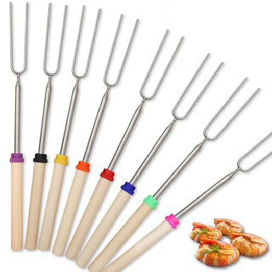 Telescoping Stainless Steel BBQ Forks - Set of 8