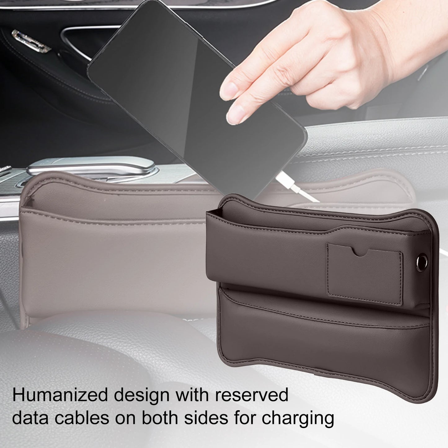 Multifunction Leather Car Seat Gap Organizer