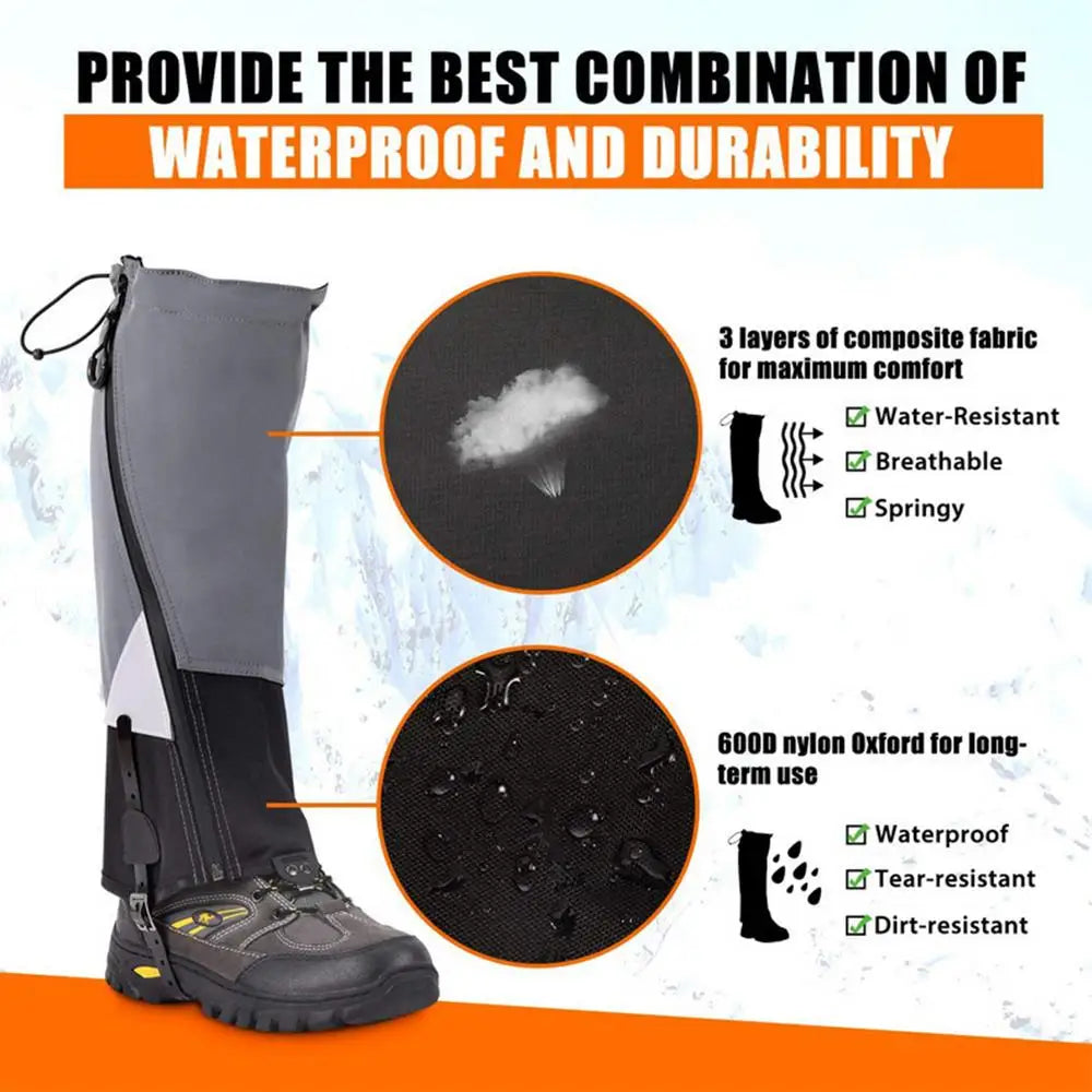 Outdoor Travel Leg Warmers - Waterproof Hiking Gaiters for Snow, Climbing, and Camping