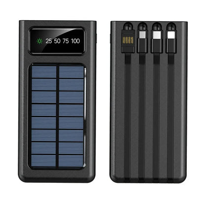 200,000mAh Solar Power Bank - Fast Charging with Built-in Cable for Outdoor Use