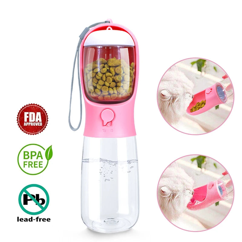 2-in-1 Portable Pet Water and Food Bottle