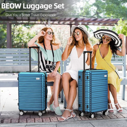 4-Piece Expandable Lightweight Suitcases - Navy