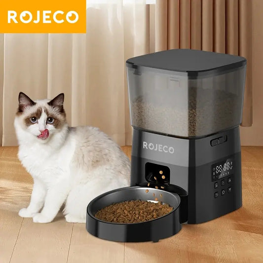 ROJECO Automatic Pet Feeder - Smart Control for Cats and Dogs