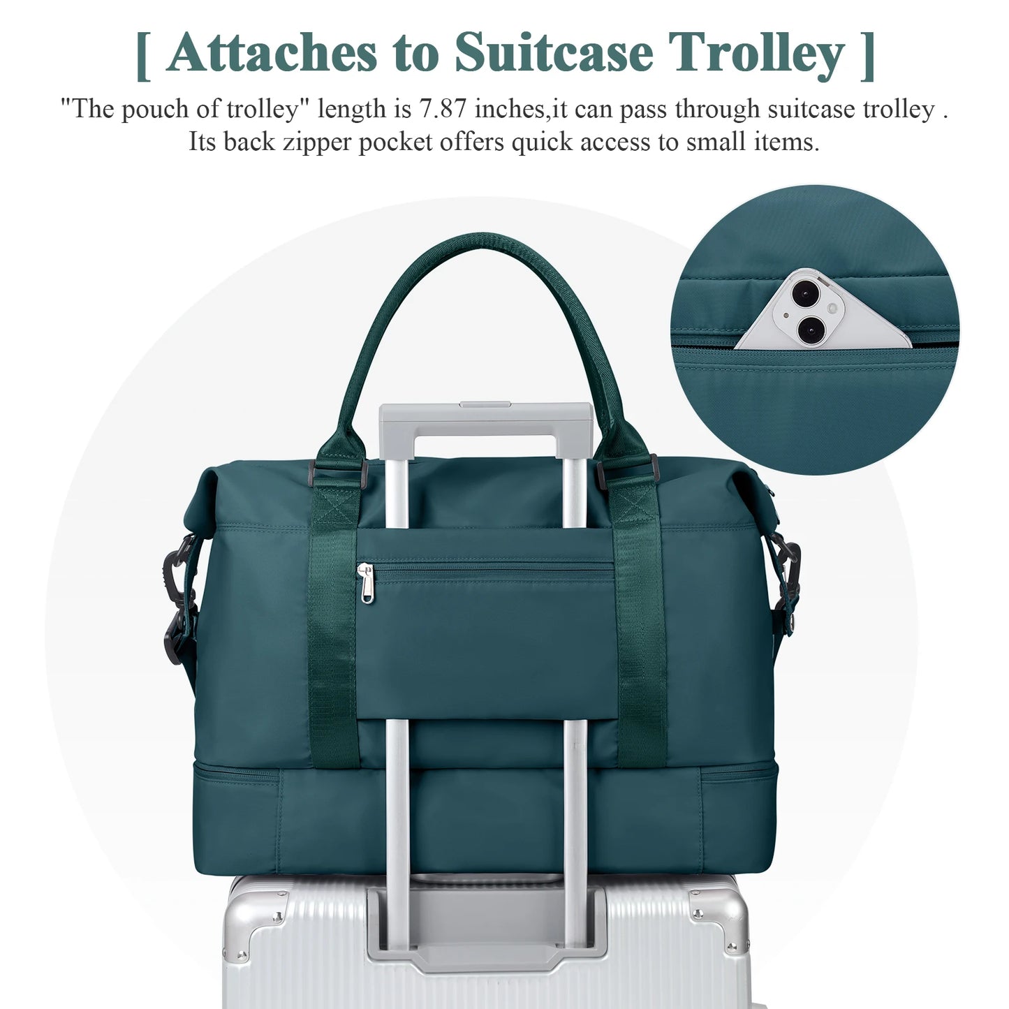 Travel Duffel Bag with Trolley Sleeve