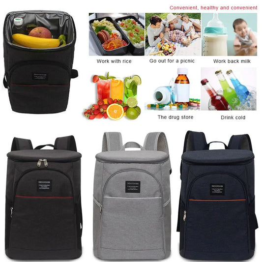 20L Thermal Backpack Cooler Bag - Waterproof and Insulated for Picnics