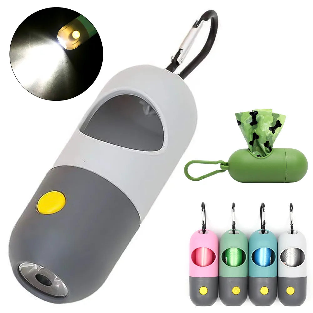 LED Light Dog Poop Bag Dispenser - Degradable Waste Bags