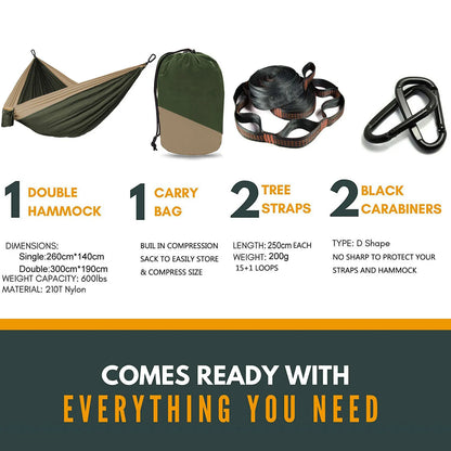 Ultra-light Camping hammocks for outdoor with adjustable loops hammocks straps