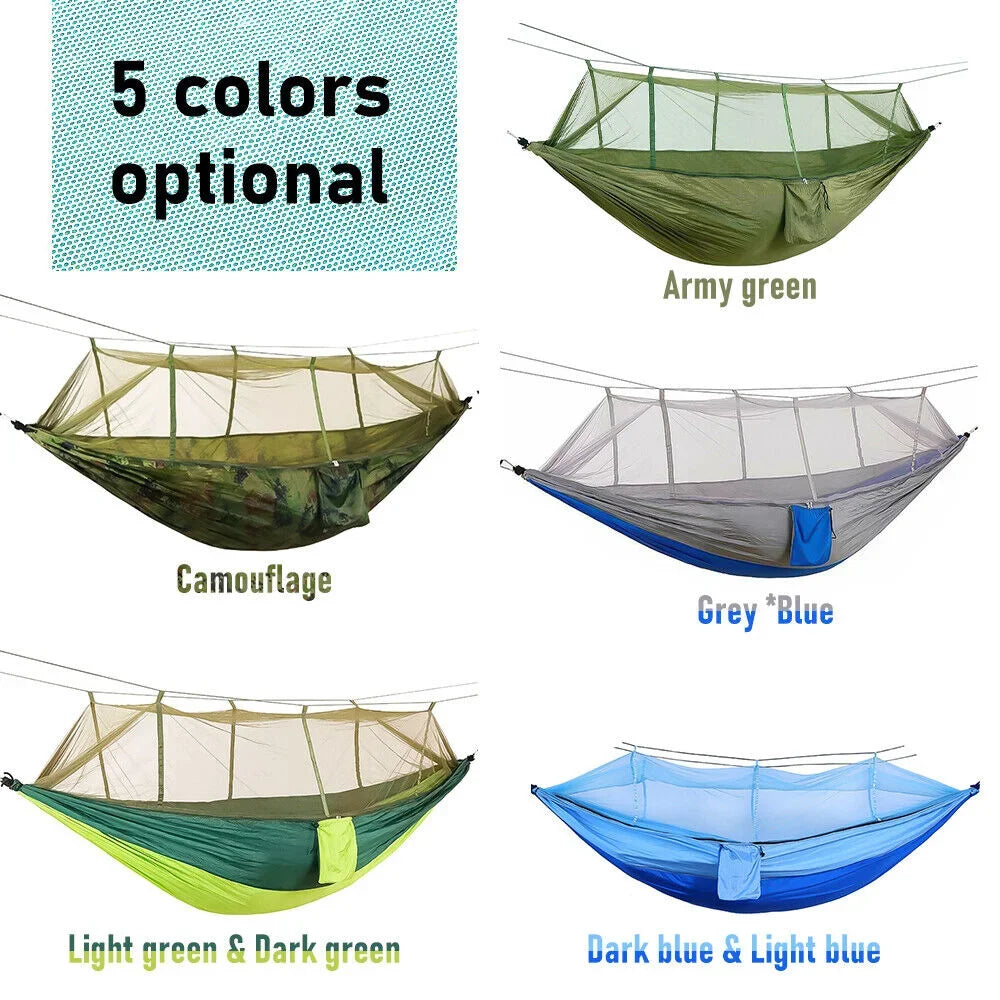 Double Person Camping Hammock - Portable with Mosquito Net, 660 lbs Capacity