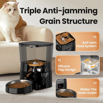 ROJECO Automatic Pet Feeder - Smart Control for Cats and Dogs
