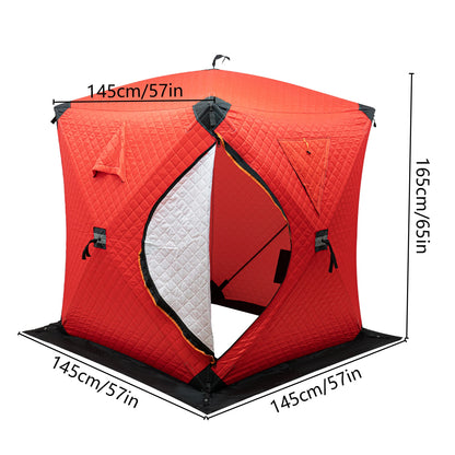 Winter Camping Tent -Portable Insulated Ice Fishing Shelter for 2-3 People