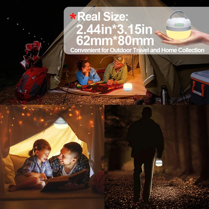 Rechargeable LED Camping Lantern - 230-Hour Portable Light with Magnet