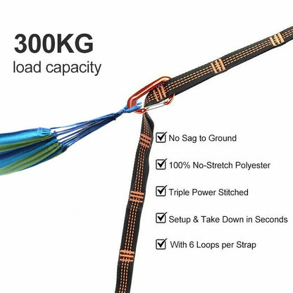 Special Reinforced Polyester Hammock Straps - High Load-Bearing