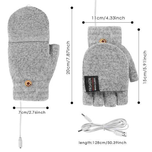 USB Heated Winter Gloves - Rechargeable, Warm, and Smart for Skiing & Hiking