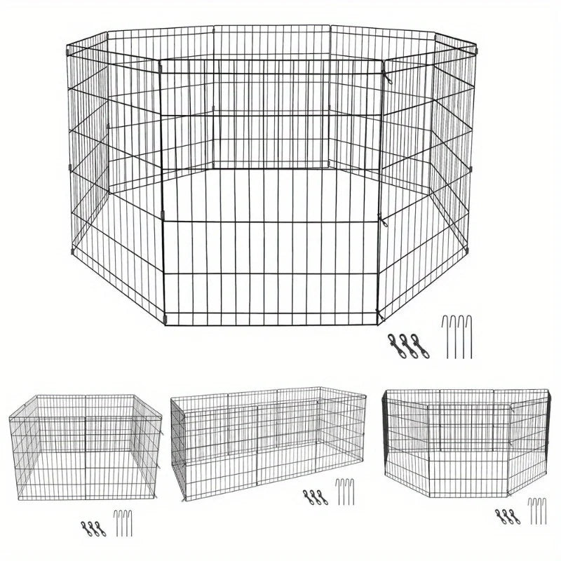 24-Inch Dog Playpen - 8-Panel Portable Pet Exercise Fence