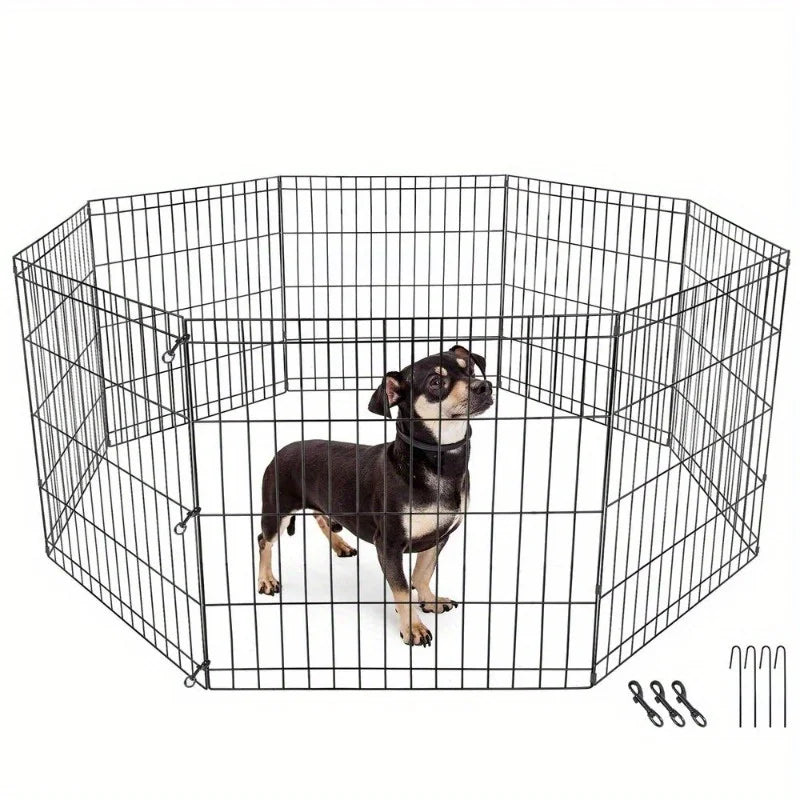 24-Inch Dog Playpen - 8-Panel Portable Pet Exercise Fence