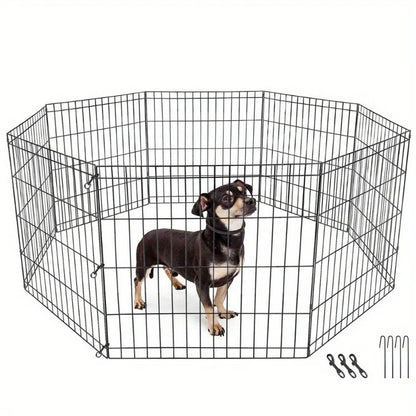 24-Inch Dog Playpen - 8-Panel Portable Pet Exercise Fence