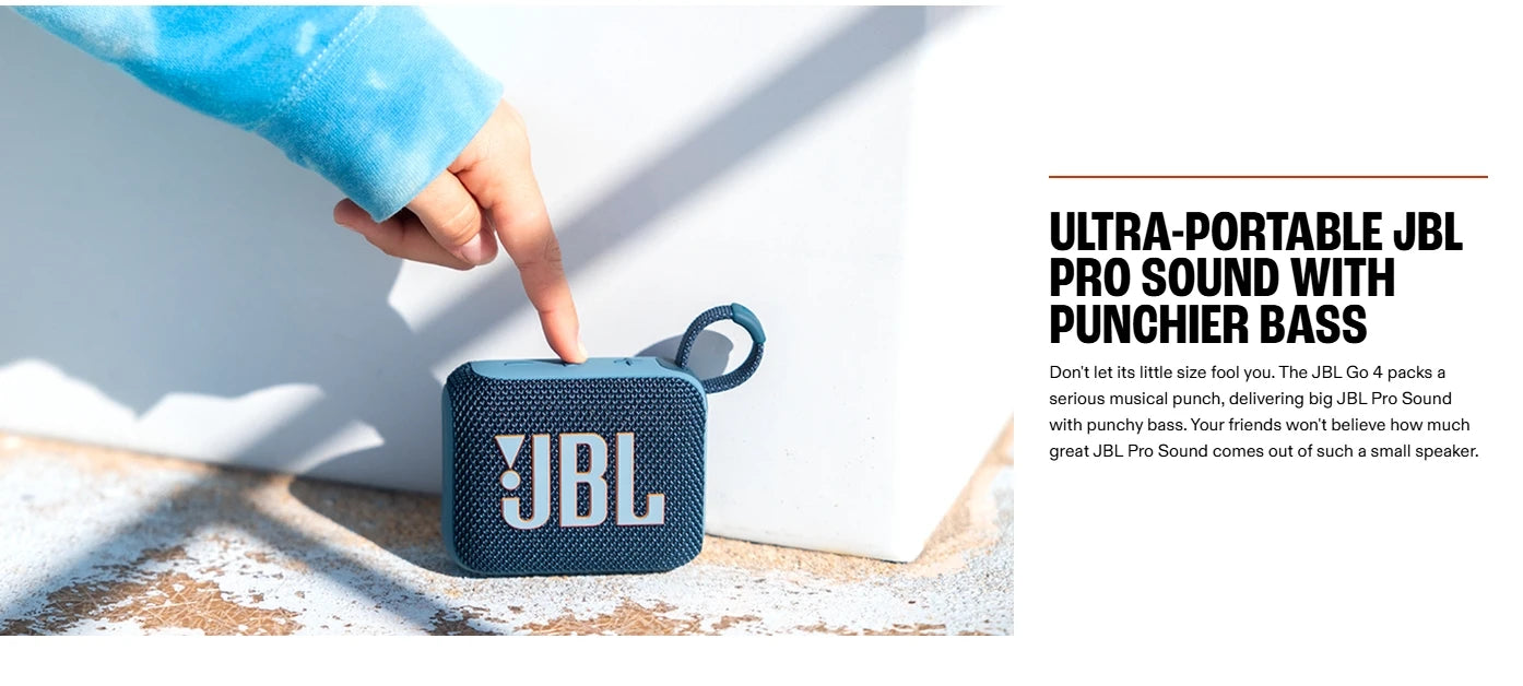 JBL GO 4 Ultra-Portable Bluetooth Speaker - Waterproof, IP67, with Enhanced Bass