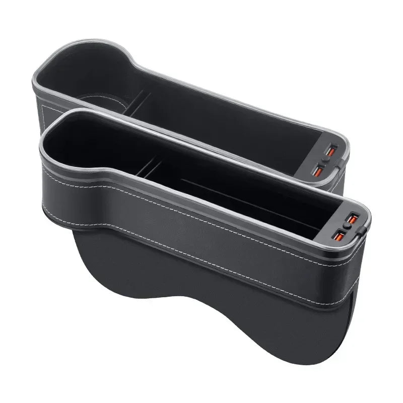 Car Crevice Storage Box with 2 USB Charger